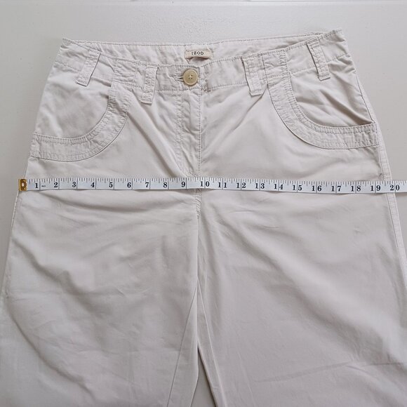 Izod Oatmeal Beige Cotton Low Rise Capri's - Picture 9 of 16